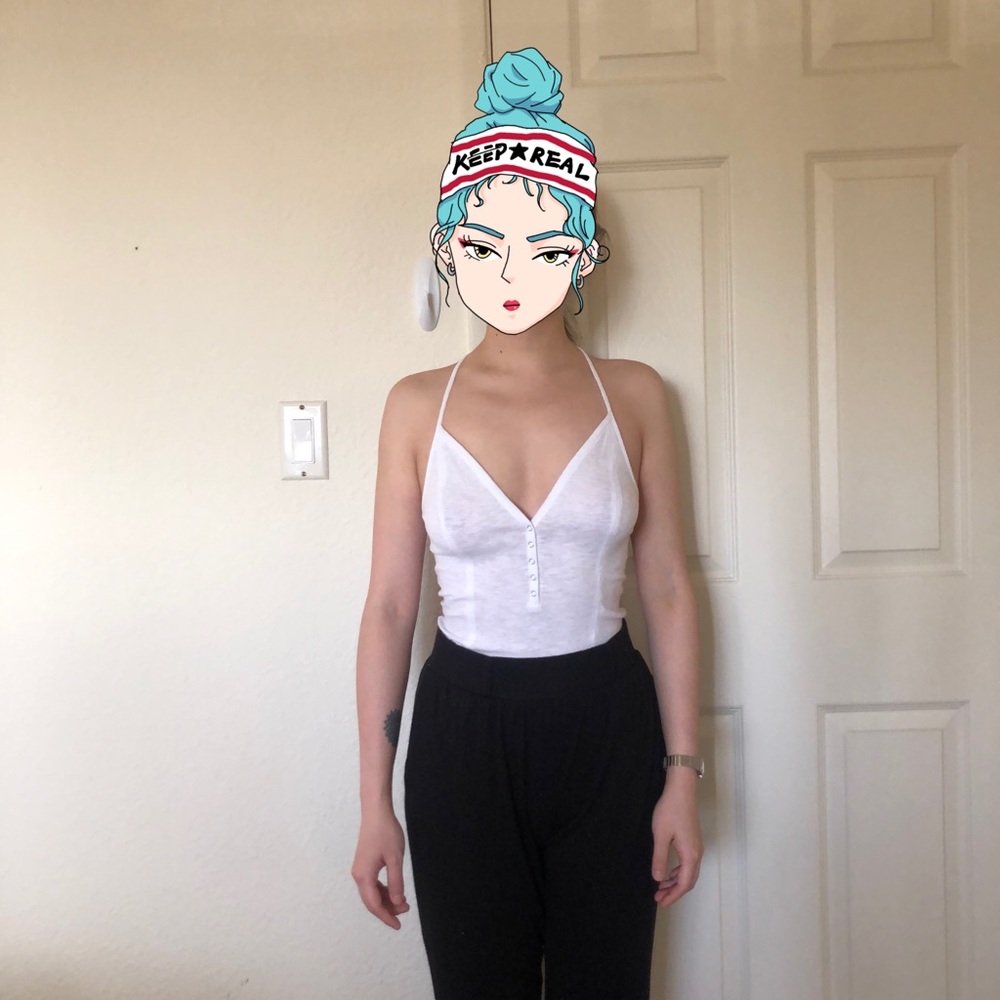 Free people white tank top new race back